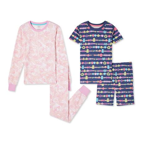 George Girls' Rib Pajamas 4-Piece Set | Walmart Canada