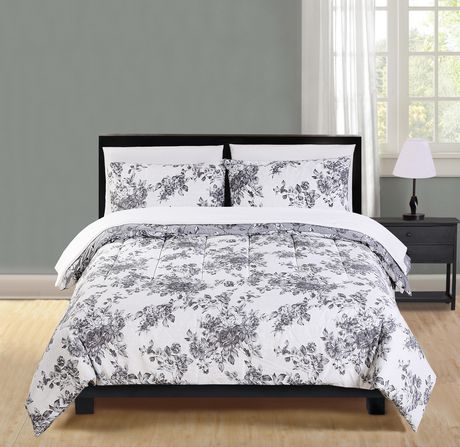 Mainstays Microfiber White Floral Bed-in-a-Bag | Walmart Canada