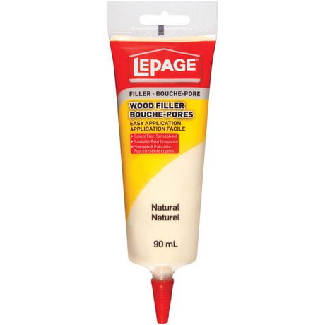 LePage Tinted Wood Filler Natural 90ml, LePage Tinted Wood Filler is a synthetic latex wood filler designed specifically for repairing cracks, holes, and surface imperfections in walls and floors.