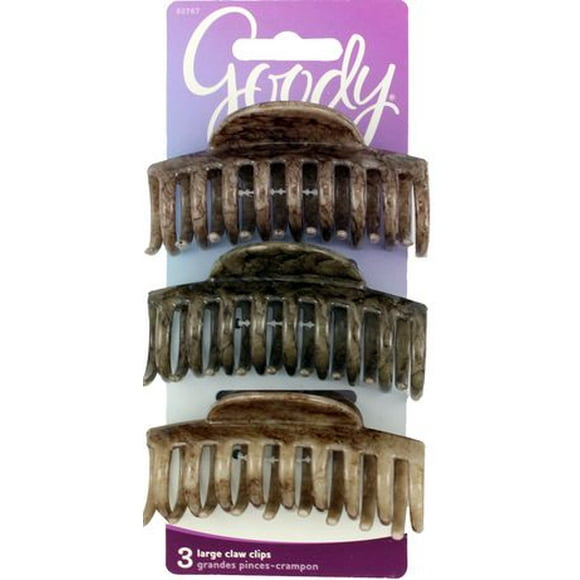 Goody Suzy Half Moon Large Claw Clips, Brown Shade Hair Clips,3 Ct, Large Claw Clips, 3 Pieces