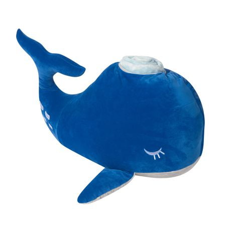 Combo coussin décoratif baleine et jeté en micro peluche