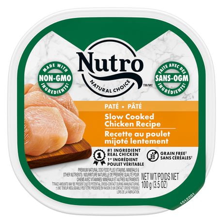 Nourriture humide sans céréales pour chiens Nutro Pâté Recette au poulet mijoté lentement 100g