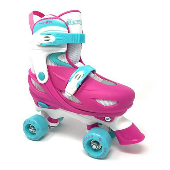 Chicago Skates – Patins à roulettes rose ajustables pour filles, taille J10-J13