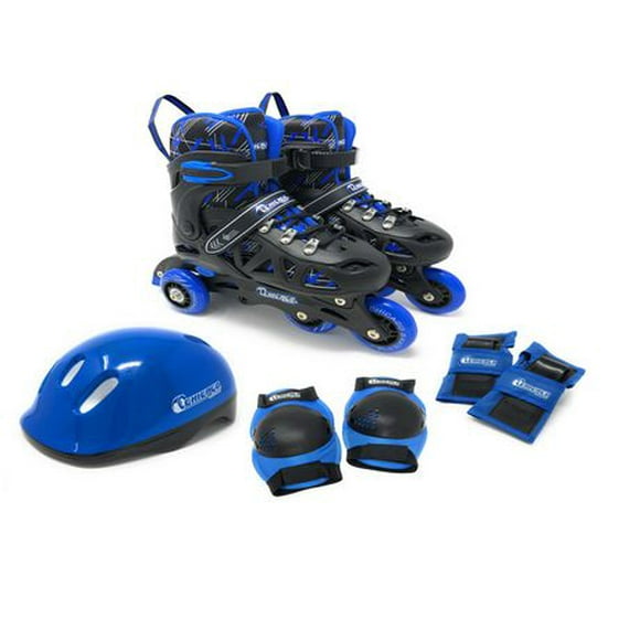 Chicago Skates Adjustable Blue Inline Skates Combo Set