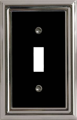 Atron Electro Industries Estate Black On Chrome Toggle Wall Plate Canada - Decorative Wall Switch Plates Canada