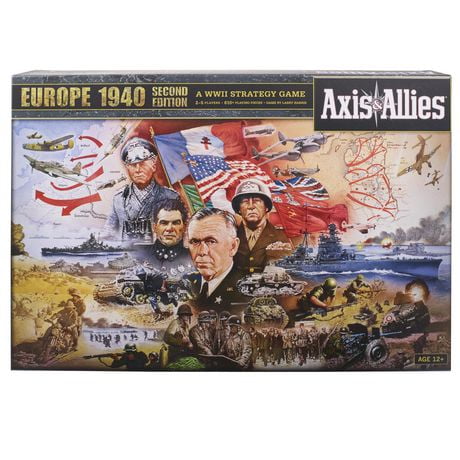 Avalon Hill Axis & Allies Europe 1940 2e édition, jeu de stratégie Seconde Guerre mondiale avec très grand plateau, de 2 à 6 joueurs, dès 12 ans