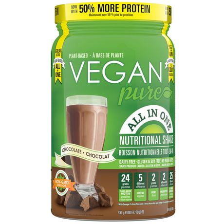 Vegan Way Nutrition Inc. Vegan Pure All-in-One Protein Chocolate Shake, 432 g