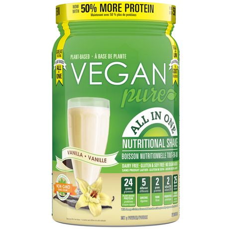 Vegan Way Nutrition Inc. Vegan Pure All-in-One Protein Vanilla Shake, 397 g