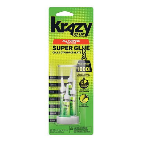 Krazy Glue All-Purpose Super Glue Singles, Fine Tip, 4 x 0.5 mL