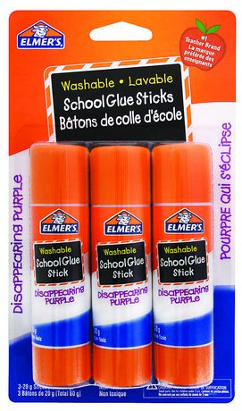 Elmer's Washable School Disappearing Purple Glue Sticks ...
