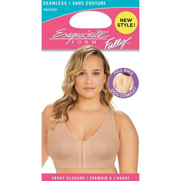 Exquisite Form  #9601000 FULLY Seamless Full-Coverage Bra, Wire-Free, Front Closure, Available Sizes - M - 3XL