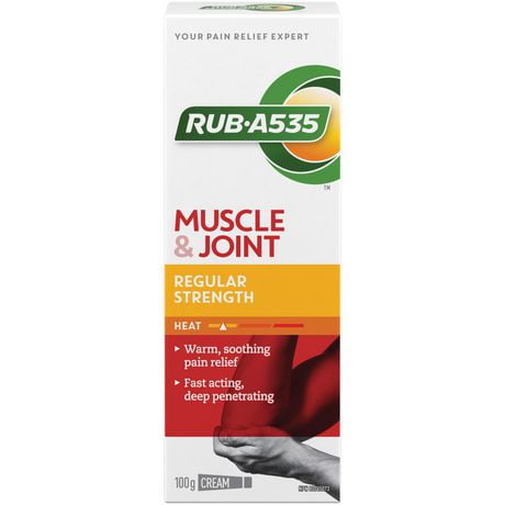 RUB A535 Muscle & Joint Pain Relief Heat Cream, Regular Strength, 100g Cream