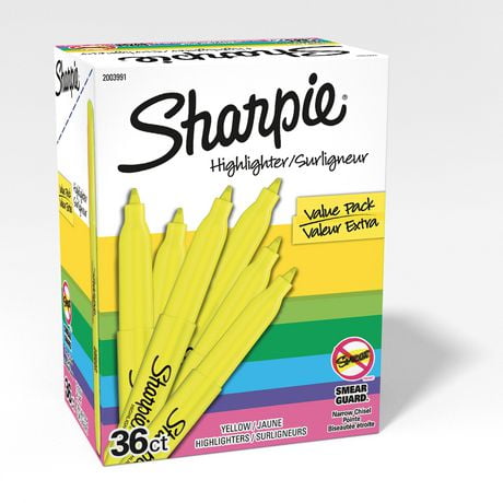 Sharpie Pocket Highlighters, Narrow Chisel Tip, Yellow