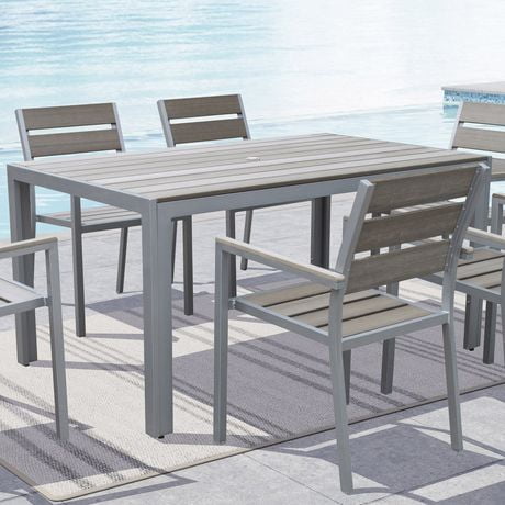 Table de terrasse Gallant de CorLiving en couleur gris blanchi