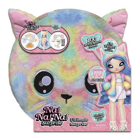 Rainbow Kitty Na Na Na Surprise Ultimate Surprise avec nouvelle poupée plus grande et 100+ styles à agencer et associer