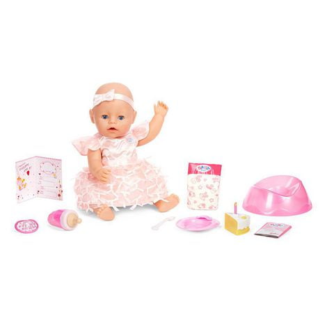 BABY born Interactive Baby Doll Party Theme – Blue Eyes with 9 Ways to Nurture
