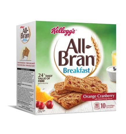 All-Bran Kellogg's All Bran Orange Cranberry Breakfast Bars | Walmart ...