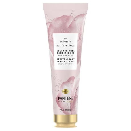 Pantene Rose Water Nutrient Blends Sulfate Free Conditioner, Moisturizes Dry Hair, Safe for Color Treated Hair, 237 mL