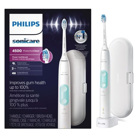Philips Sonicare ProtectiveClean 4500 Brosse à Dents Électrique Soins des Gencives, HX6827/11, Blanche 1 Brosse à dents électrique