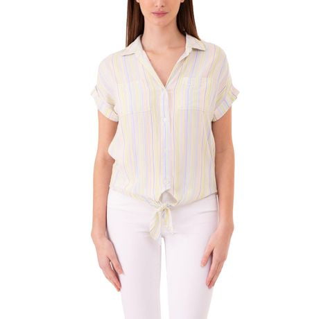 Jordache Women's Tie Front Shirt