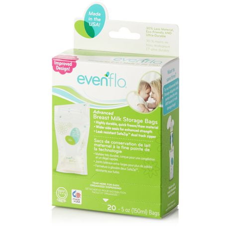 Evenflo Feeding Advanced Breast Milk Storage Bags for Breastfeeding 5 Ounces 25 Count
