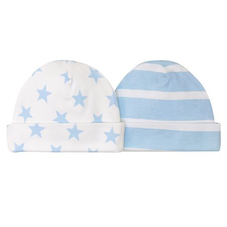 Gerber Newborn Baby Boy 2 Pack Cap - Blue | Walmart Canada
