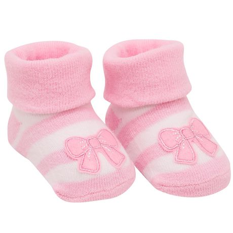 Gerber Newborn Baby Girl Bootie Sock - 1 Pair - Pink | Walmart Canada