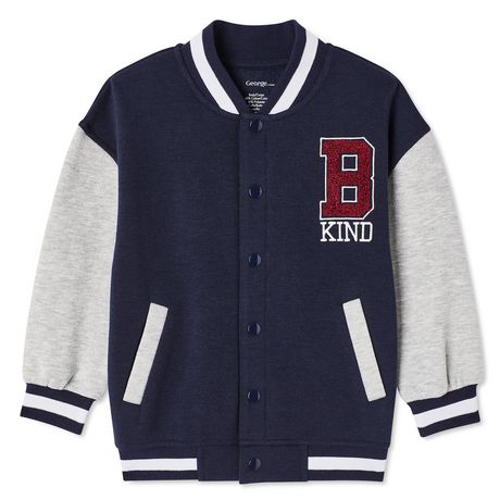 George Toddler Boys' Fleece Varsity Jacket | Walmart Canada