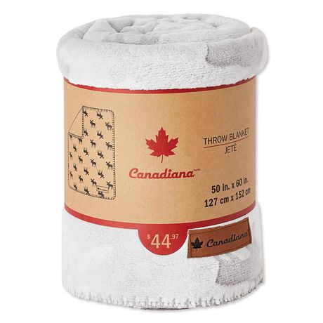 Canadiana Satin Plush Throw Blanket
