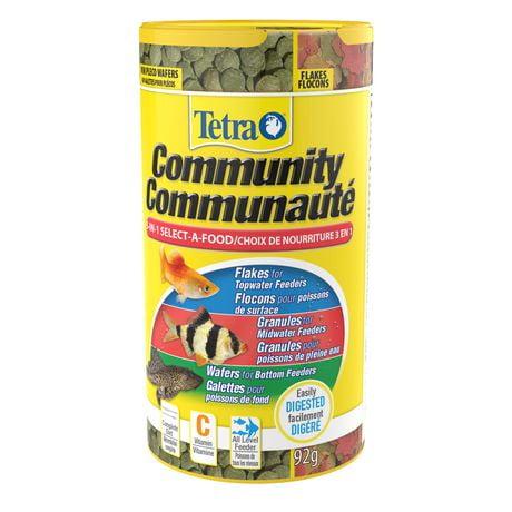 Tetra Communauté Choix de Nourriture 3 en 1, Nutrition pour tous les niveaux d'alimentation d'aquarium Poissons de tous les niveaux!