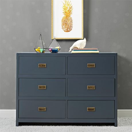 Baby Relax Miles 6-Drawer Dresser, Nursery Furniture, Black Wood