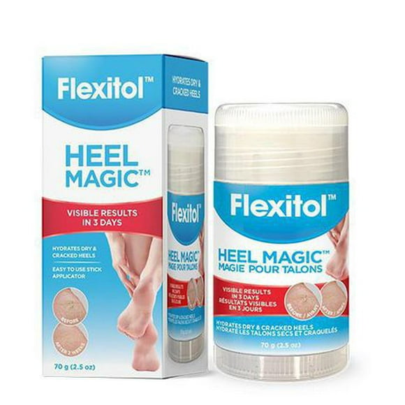 Flexitol Heel Magic Stick - For Dry Skin or Rough Heels, Diabetic Friendly, Contains Shea Butter & Vitamin E - Protects and Softens Dry Heels, 70g, 70g Stick Applicator