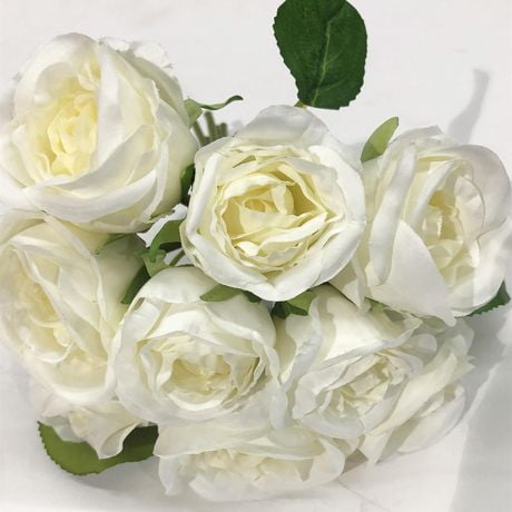 Rose Bouquet,  White, 9" White Rose Bouquet