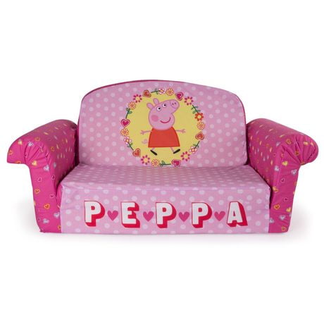 Canapé dépliable rembourré 2-en-1 Peppa Pig de Mobilier Marshmallow pour enfants