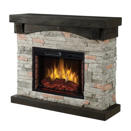 Muskoka 234-159-76 42 Inch Sable Mills Electric Fireplace - Grey Faux Stone Mantel