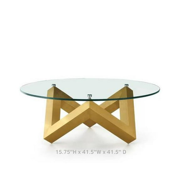 Sleek Tempered Glass Coffee Table with Glamorous Gold Legs – Modern,Elegance and Functionality