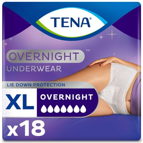 TENA, Incontinence Underwear, Overnight Absorbency, Extra Large, 18 count