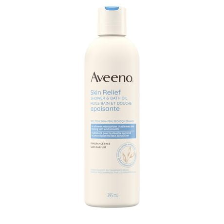 Huile apaisante bain et douche Aveeno - Soin pour peau sèche - Huile minérale, produit à l'avoine colloïdale pour la douche - Sans parfum 295 ml