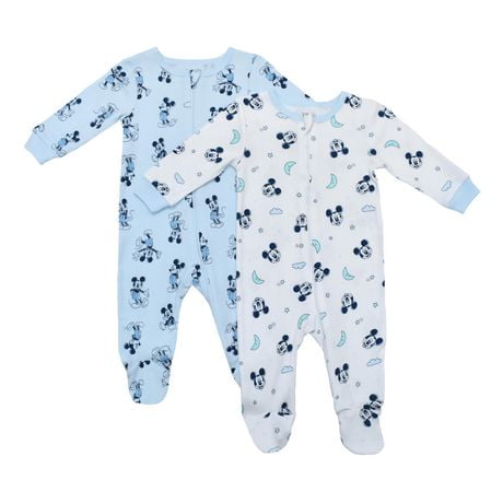 Disney Mickey Mouse Organic Cotton 2pc Footed Sleeper Set for Boys, SIZE: 0M - 6/12M