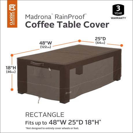 Classic Accessories Madrona™ Rect Coffee Table Cover 48" W x 25" D x 18" H 