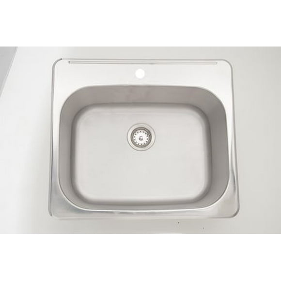 American Imaginations 25-in. W CSA Approved Chrome Laundry Sink With 1 Bowl And 18 Gauge AI-27606