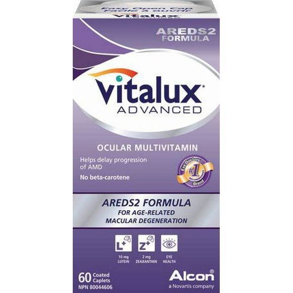 VITALUX(MD) Advanced, multivitamines oculaires, supplément pour la dégénérescence maculaire liée à l’âge avec AREDS2, DMLA 60&nbsp;capsules