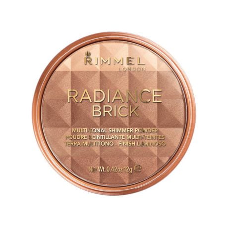 Rimmel Radiance Brick, poudre bronzante multi-tonale ultra-fine, effets scintillants doux, éclat sain et glamour, 100% Sans Cruauté Pour un éclat radieux et ensoleillé