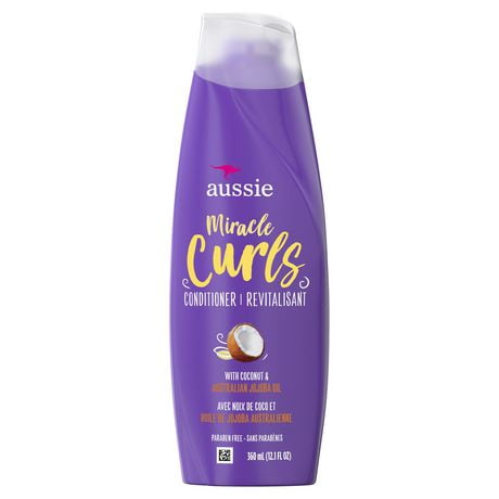 Aussie Miracle Curls with Coconut Oil, Paraben Free Conditioner, 360 mL