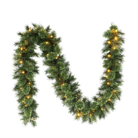 Holiday Time 9 Pre Lit Cashmere Christmas Garland Green Walmart Canada   6000205132634 