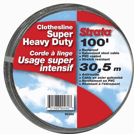 Ben-Mor Super Heavy Duty Clothesline, 100' clear clothesline