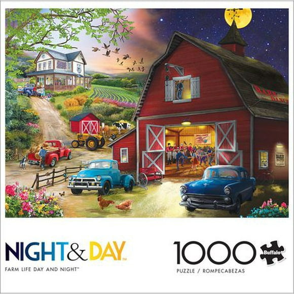 Buffalo Games - Le puzzle Night & Day - Farm Life Day & Night - en 1000 pièces