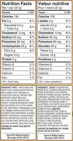 nutri grain blueberry bars ingredients