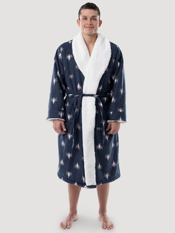 Wrangler Mens Sherpa Lined Cotton Flannel Robe Skull Print - Walmart.ca