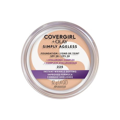 COVERGIRL Simply Ageless Instant Wrinkle Defying Foundation With Hyaluronic Complex, Vitamin C, and Niacinamide - SPF 28, 100% Cruelty-Free, Foundation with Hyaluronic Complex